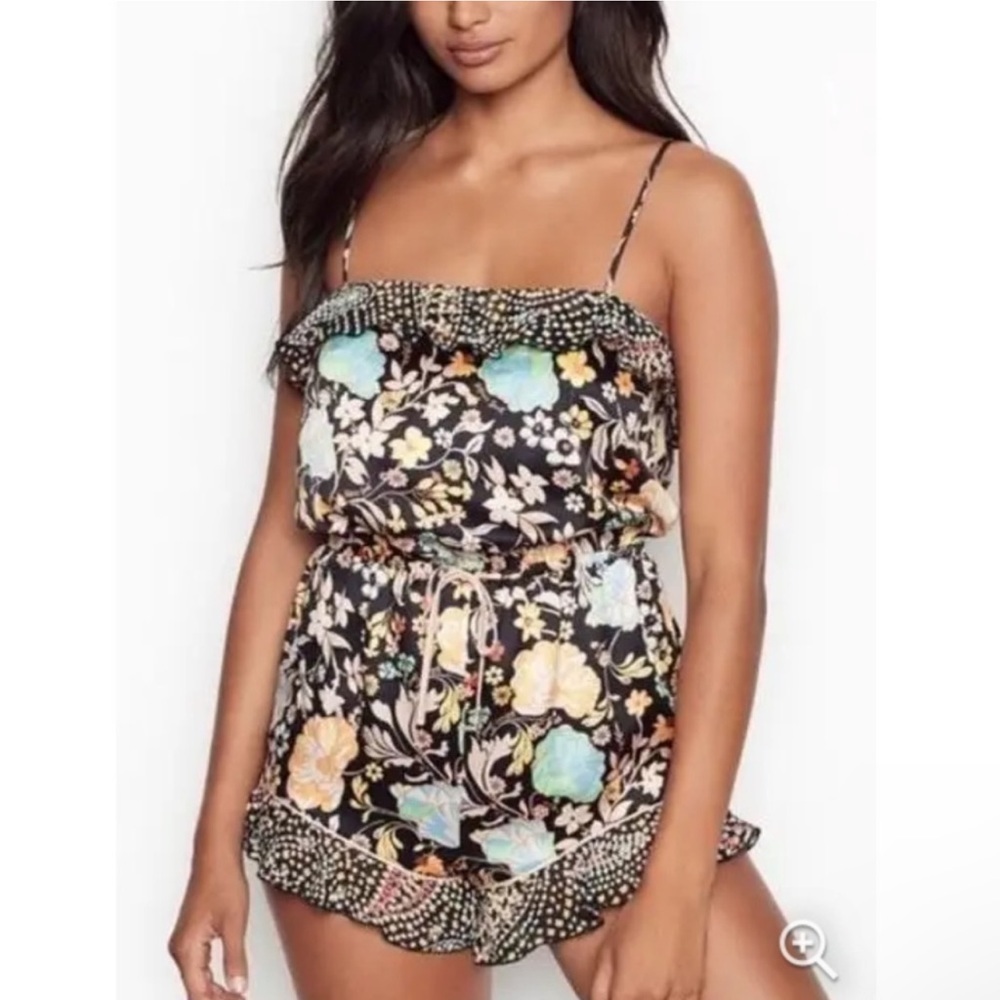 Victoria’s Secret Floral Lingerie Teddy Romper Size XL Lightweight Multicolor